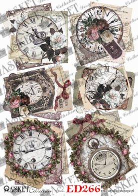 zegary retro i kwiaty