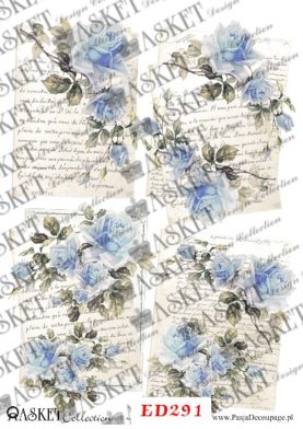 niebieskie kwiaty na listach