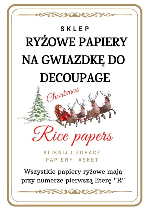 Papiery Ryżowe Gwiazdka / Rice Papers Christmas Decoupage