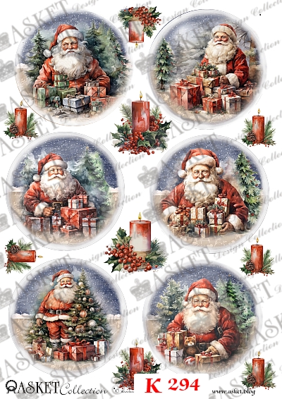 santa claus rice paper decoupage