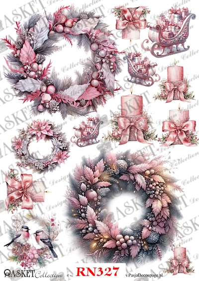 pink christmas shabby chic