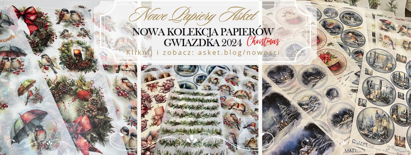 Papiery ryżowe do bombek decoupage asket