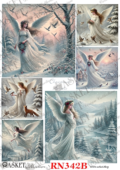 anioły christmas boże narodzenie decoupage papier