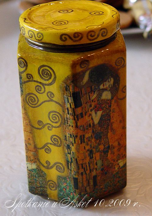 Słoiczek decoupage z Klimtem