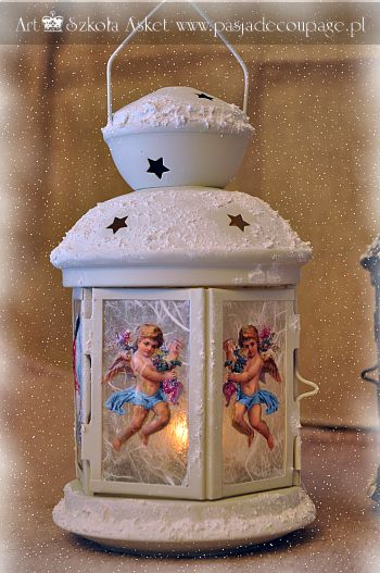 dekoracja świąteczna wiktoriańska latarenka